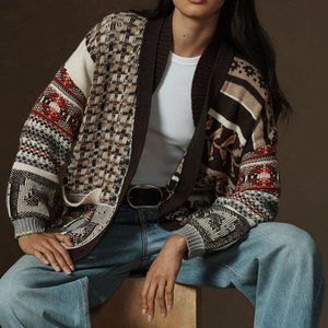 Anthropology Pilcro Multicolor Patterned Cardigan